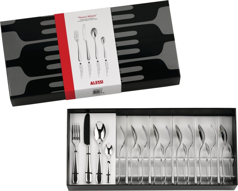 Alessi Nuovo Milano, Cutlery set 24 parts with fully cast knives