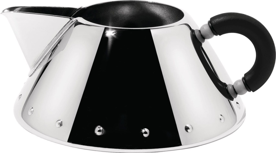 Cream jug in steel/black