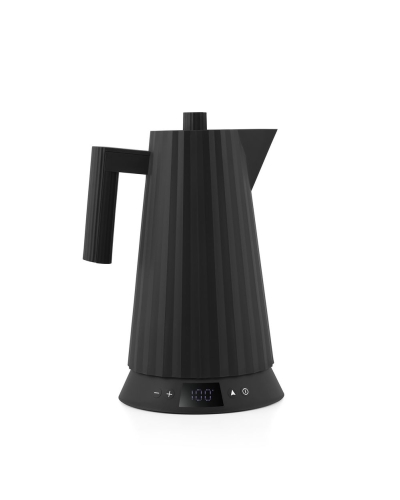 Wasserkocher mit Temperaturregelung, Plissé, Schwarz - Alessi