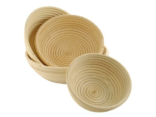 Proofing basket, round, wooden