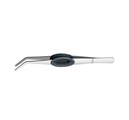 Plating tweezers with reinforced grip, angled – Déglon
