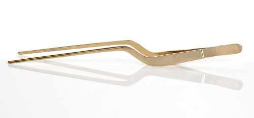 Overlay tweezers in 14k gold, offset - 100% Chef - 20 cm