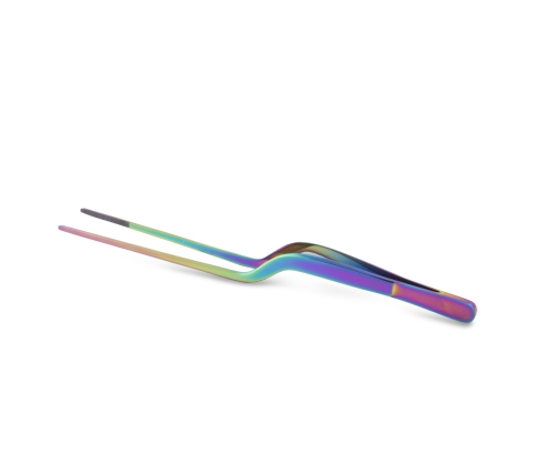 Overlay tweezers in titanium, offset - 100% Chef - 20 cm