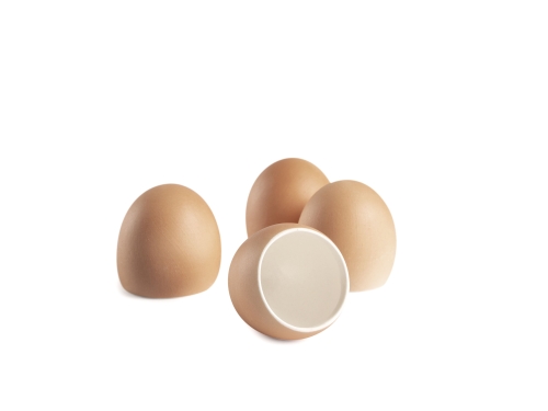 Eggs in porcelain for serving, brown, 6-pack - 100% Chef