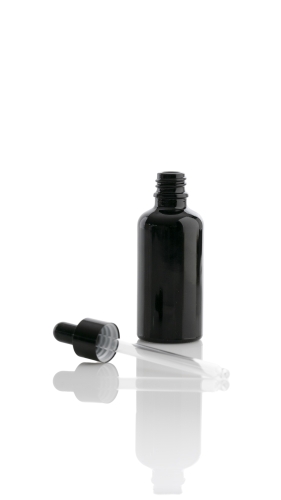 Black glass dropper bottle with pipette, 50 ml - 100% Chef