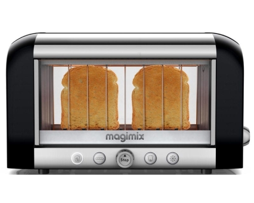 Toaster, Vision, 2 Scheiben, schwarz/Stahl - Magimix