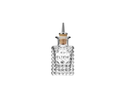 Bitter bottle / Dasher bottle with steel cap, Elixir no. 1, 10 cl - Luigi Bormioli