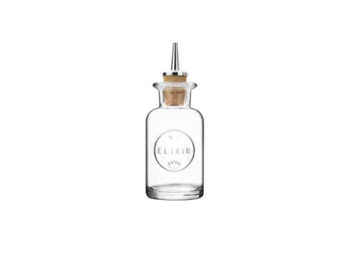 Bitter bottle / Dasher bottle with steel cap, Elixir no. 2, 10 cl - Luigi Bormioli