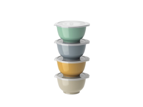 Bowl Set with Lids 0.5 L, 8 Pieces, Margrethe, Mixed Colours - Rosti