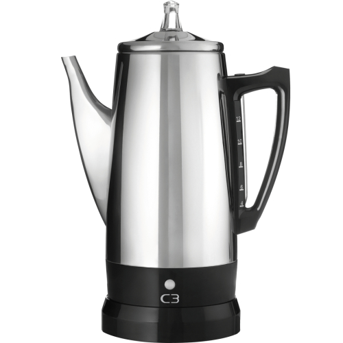 Percolator, Brushed Stainless Steel, 12 Cups – C3