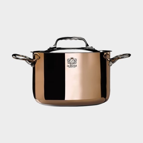 Tall pot in copper with induction base, Prima Matera - de Buyer