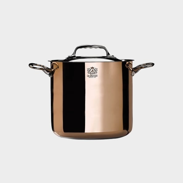 Large copper pot with induction base, Prima Matera - de Buyer