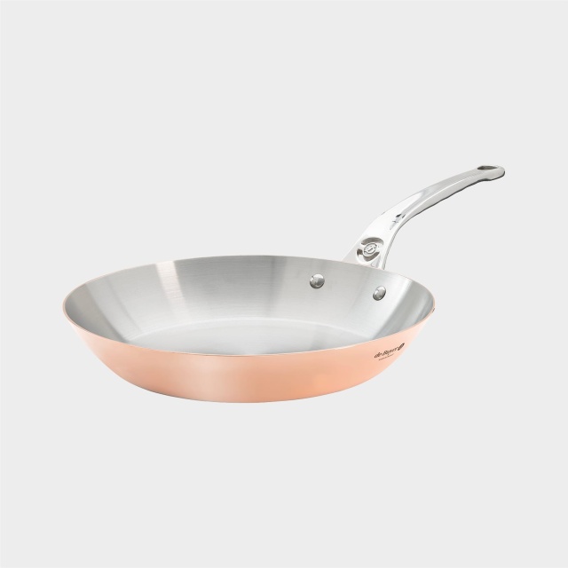 Copper frying pan with induction base and stainless handle, Prima Matera - de Buyer