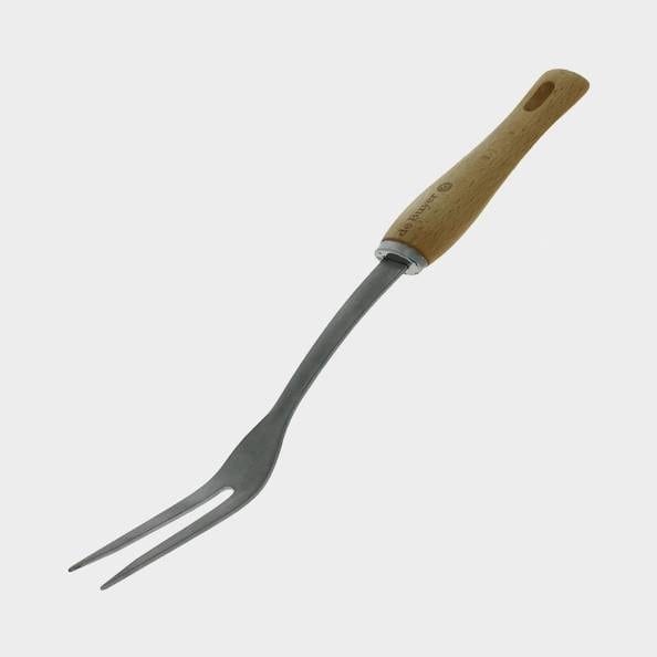 Steak fork in stainless steel with wooden handle, B bois - De Buyer