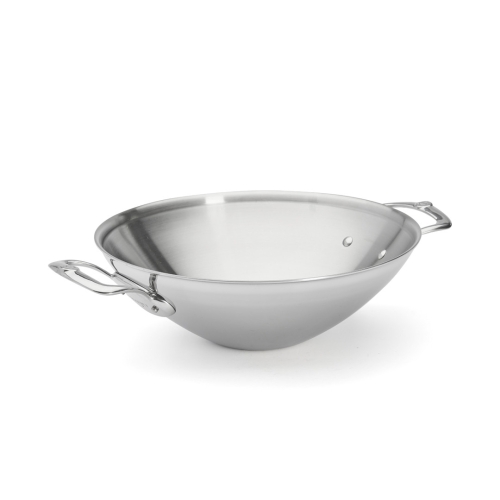 Wok in stainless steel with two handles, 32cm, affinity - de Buyer