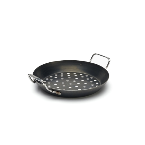 Perforated carbon steel pan to grill, Ø28cm - de Buyer