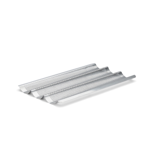 Stainless steel baguette plate, 40 x 24.5cm - de Buyer