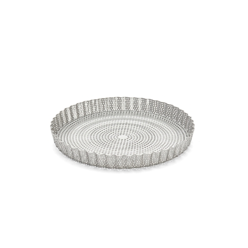 Perforated pie mold with removable bottom - de Buyer