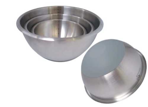 Mixed bowl in stainless steel, round -bottomed with silicone bottom - de Buyer