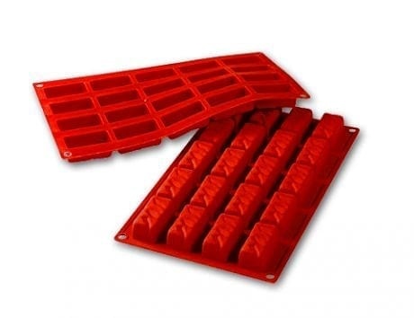 Baking mold in silicone, rectangular, 20 pcs - Martellato