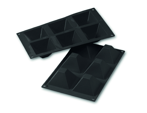 Baking tin in silicone, pyramids 6 pcs