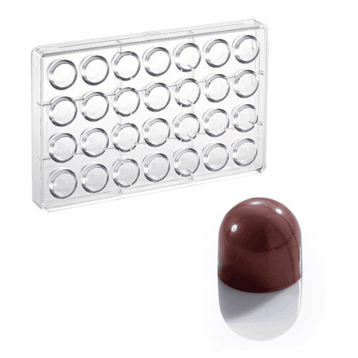 Moule pour praline chocolat coeur polycarbonate - Tecniba