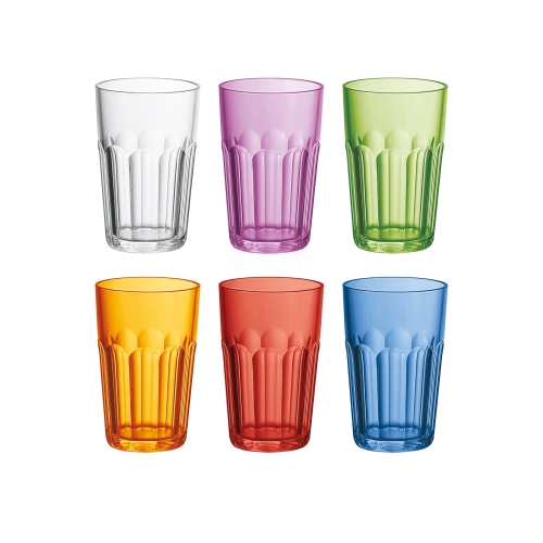 Plastic drinking glasses, 42 cl, Happy Hour, 6-pack - Guzzini