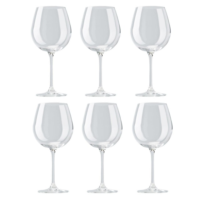 Burgundy glasses, Thomas DiVino, 6 pcs