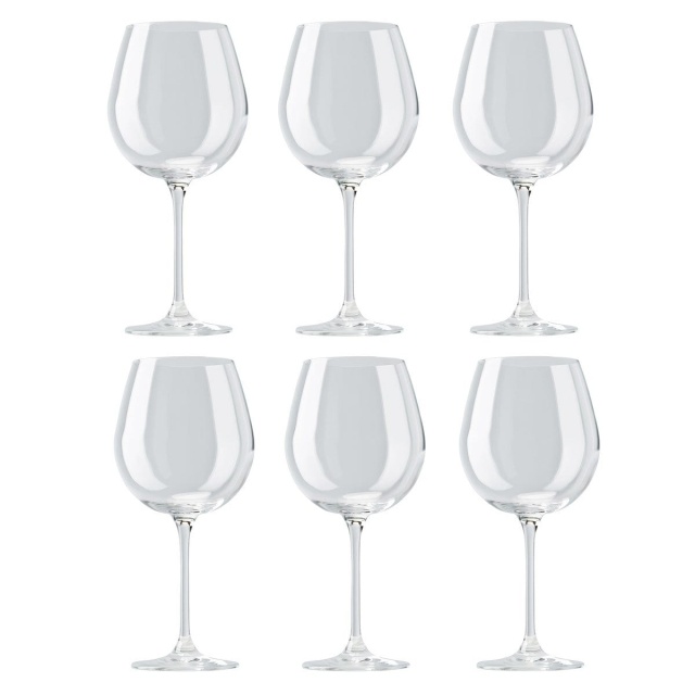 Burgundy glasses, Thomas DiVino, 6 pcs