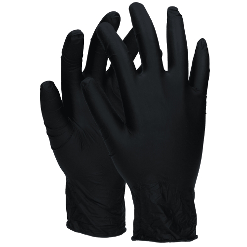 Nitrile gloves, black, 200-pack