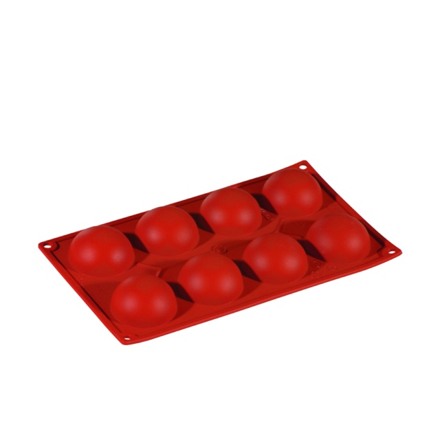 Baking mould in silicone, half sphere, 8 pcs - Pavoni
