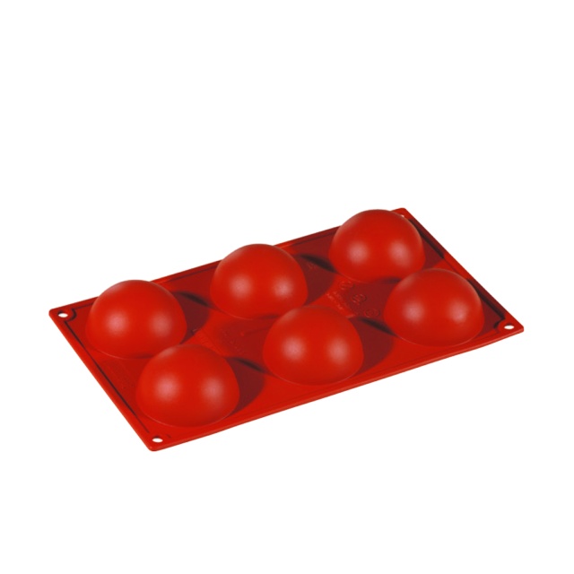 Baking mould in silicone, half sphere, 6 pcs - Pavoni