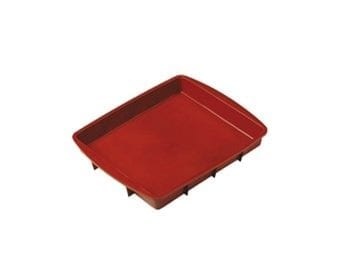 Square shape 28x24x4 cm, silicone, red - Pavoni