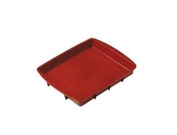 Quadratische Form 28x24x4 cm, Silikon, rot - Pavoni