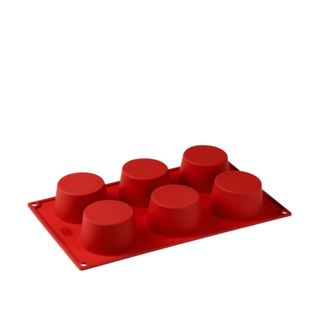 Baking tin in silicone, cylinder, 6 pcs - Pavoni