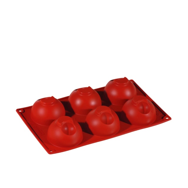 Baking mould in silicone, half sphere with recess, 6 pcs - Pavoni