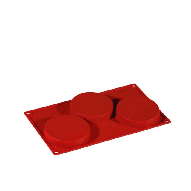 Moule à pâtisserie en silicone, grand cylindre bas, 3 pcs - Pavoni