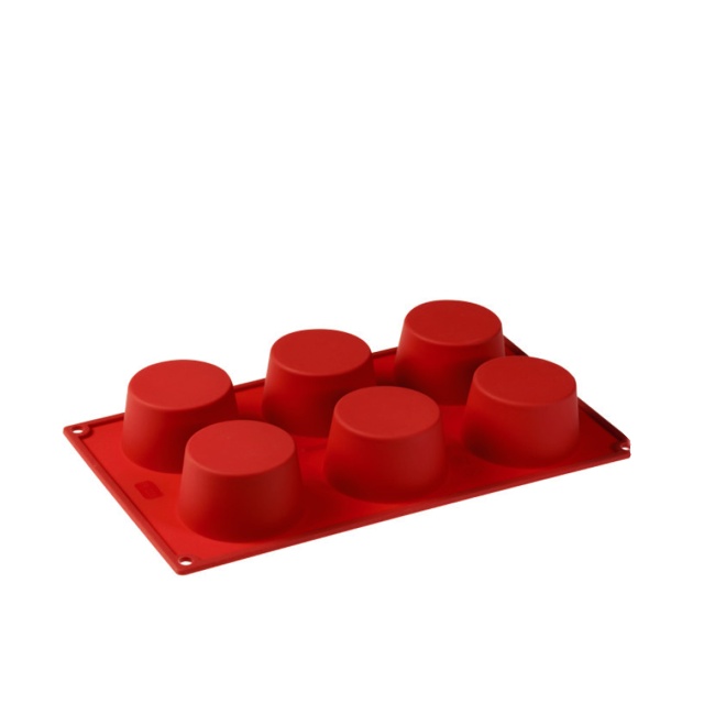 Baking tin in silicone, cylinder, 6 pcs - Pavoni