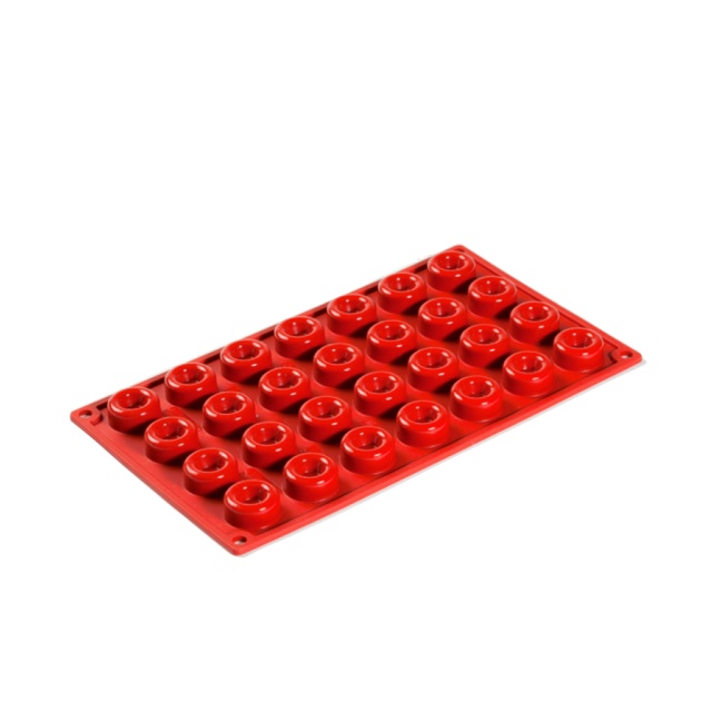 Baking form in silicone, small savarin, 28 pcs - Pavoni