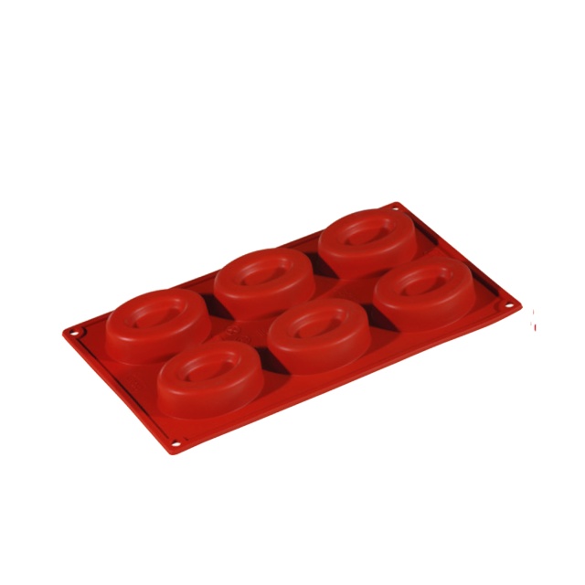 Baking mould in silicone, oval savarin, 6 pcs - Pavoni