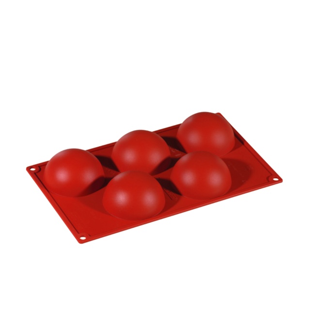 Baking mould in silicone, half sphere, 5 pcs - Pavoni