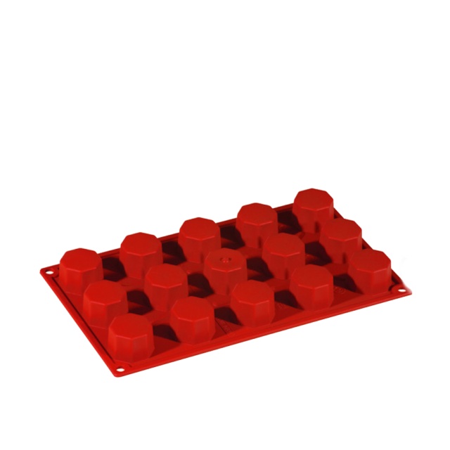 Baking mould in silicone, octagon, 15 pcs - Pavoni