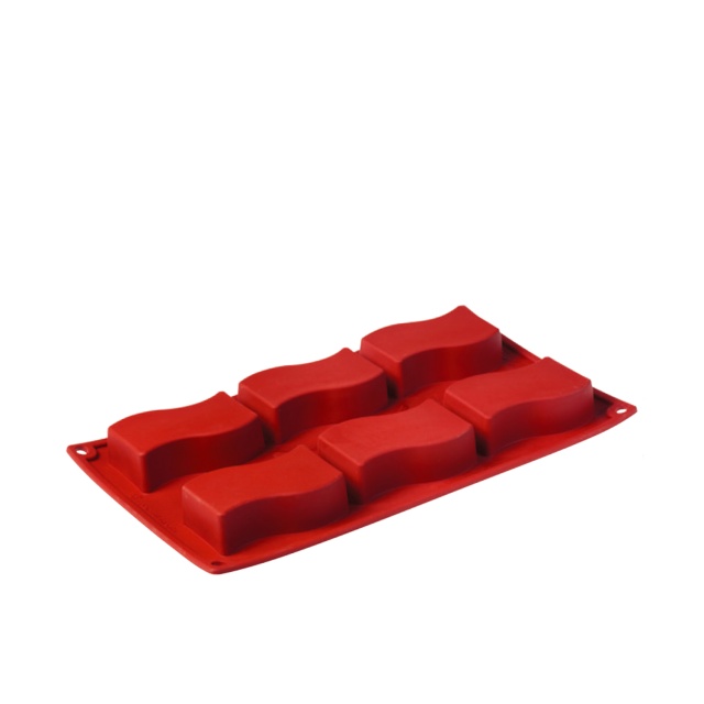 Baking tin in silicone, swaying rectangle, 6 pcs - Pavoni