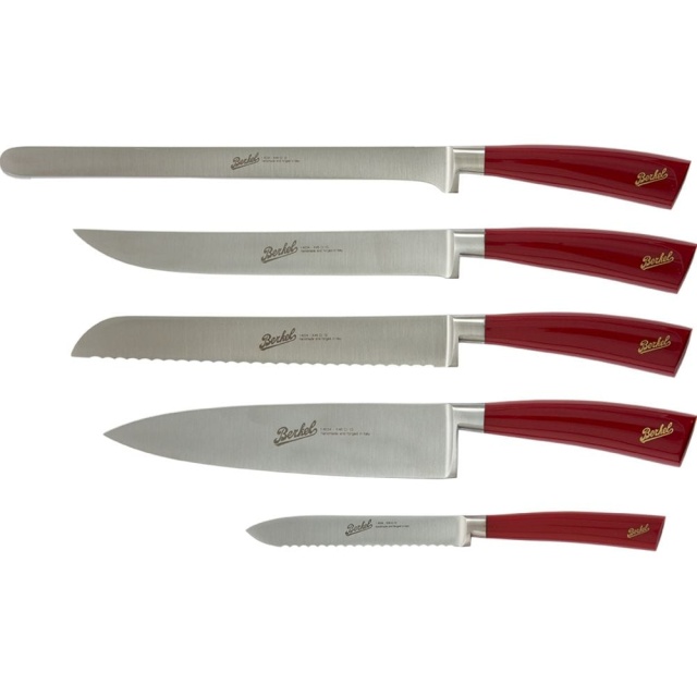 Knife set in five parts, Elegance Red - Berkel
