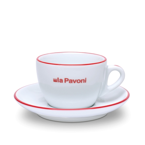 Cappuccino cups with saucer, 6-pack - La Pavoni