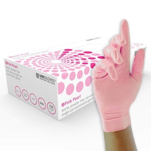 Nitrilhandschuh, rosa, 100er-Pack - Unigloves