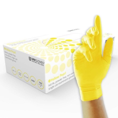 Nitrile glove, yellow, 100-pack - Unigloves