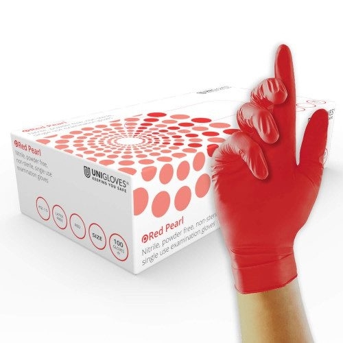 Nitrile glove, red, 100-pack - Unigloves