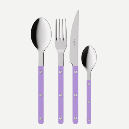 Cutlery set, 4 pieces, Bistrot, Mauve - Sabre Paris