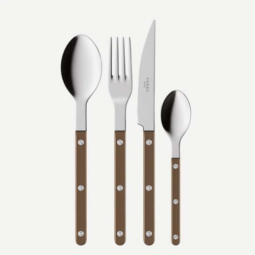Cutlery set, 24 pieces, Bistrot Pearly, Brown - Sabre Paris